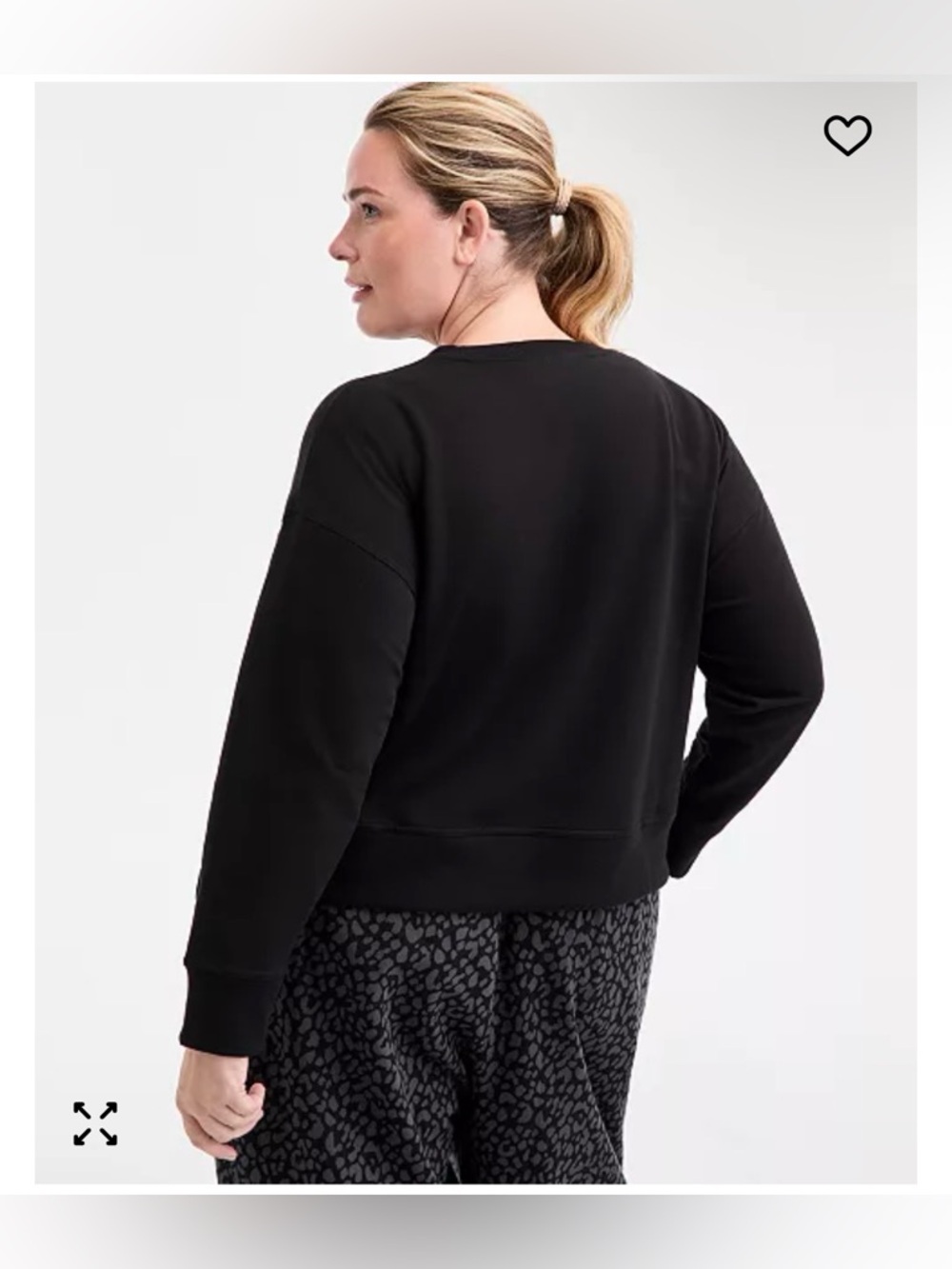 🆕 Ideology Plus Size Relaxed Crewneck Fleece Sweatshirt - Picture 3 of 8